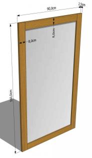 SPIEGEL WANDSPIEFGEL EICHENHOLZ EICHE MASSIVHOLZ 90x160x2, 5cm