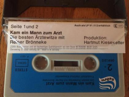 MUSIKKASSETTE, MC: von 1977, WITZE ÄRZTEWITZE: TITEL: Kam ein Mann zum Arzt, seh