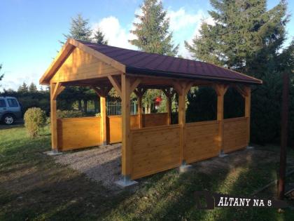 GARAGENVORDACH HOLZÜBERDACHUNG FÜR AUTO KLEBEDACH MIT IMPRÄGNIERUNG HOLZ 3, 5x5m