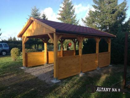 Garagenvordach 3.5m x 5m HOLZÜBERDACHUNG FÜR AUTO BITUMENSCHINDELN