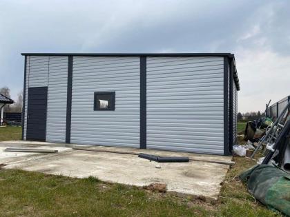 Blechgarage Garage Geräteschupppen 7x7 m verzinkt KFZ Lagerhalle Werkstatt