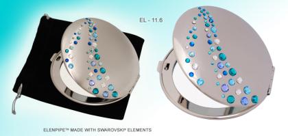 Taschenspiegel aus Metall Serie EL-11 ELENPIPE MADE WITH SWAROVSKI® ELEMENTS