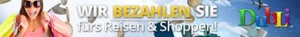 Wir bezahlen Sie fürs online Shoppen und Reisen