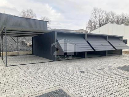 Blechgarage 9x6m Carport und Garage Doppelgarage Metallgarage Fertiggarage GP16