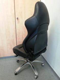 Bürostuhl Recaro Sport schwarz Leder Office Stuhl Drehstuhl Sitz 