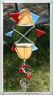 Gartenstele-Gartenstecker-Deko aus Holz/Stahl und Glas  im Drachenshop Duisburg-