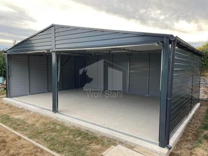 Blechgarage 6x5m Doppelgarage Metallgarage Fertiggarage Hohe Qualität GP242