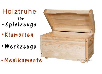  Details zu  Holztruhe Bettwäsche Spielzeug Truhe Massivholz Kiefer Holzkisten B