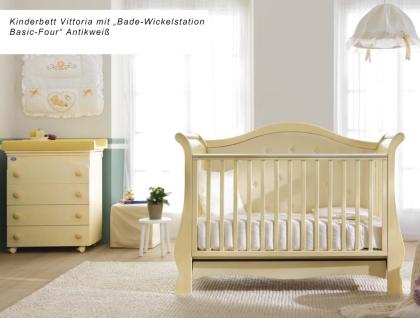 Luxus Kinderbett im Retro Design Victoria - Babybett umbaubar