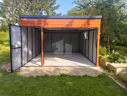  Blechgarage 4x5m Fertiggarage Stahlgarage Garage nach Maß Schuppen für Garten G