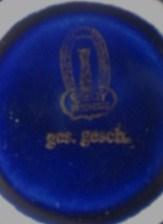 	 Antike, kleine Kobalt - Vase mit Gold