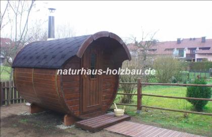 Fasssauna, Saunafass, Gartensauna, Aussensauna, Saunaofen, Saunabau, Sauna