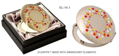 Taschenspiegel aus Metall Serie EL-14 ELENPIPE MADE WITH SWAROVSKI® ELEMENTS