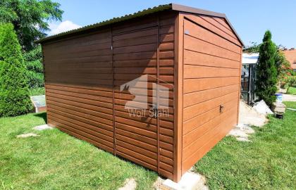 Blechgarage 3x4m Metallgarage Fertiggarage Holzoptik ID100