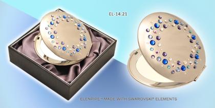 Taschenspiegel aus Metall Serie EL-14 ELENPIPE MADE WITH SWAROVSKI® ELEMENTS