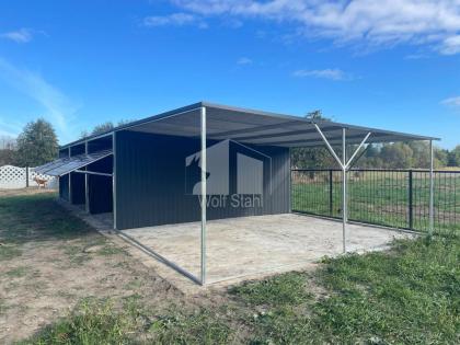 Blechgarage 9x6m Metallgarage Fertiggarage Doppelgarage Carport und Garage GP226
