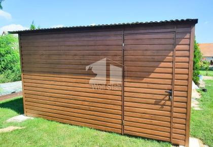 Blechgarage 3x4m Metallgarage Fertiggarage Holzoptik ID100