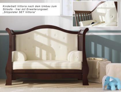 Luxus Kinderbett im Retro Design Victoria - Babybett umbaubar