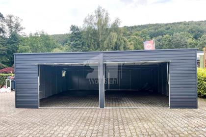 Blechgarage 7x6m Doppelgarage Metallgarage Garagen direkt vom Hersteller GP160