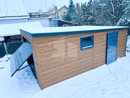 Blechgarage 4x6m Fertiggarage Stahlgarage Carport und Garage Werkzeugschuppen GP