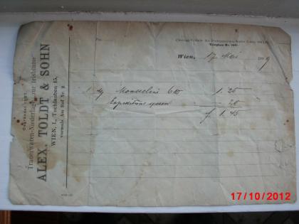 Alte Rechnungen von 1899 und 1911