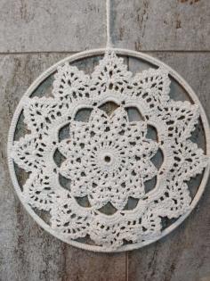 Traumfänger ❤️ Mandala, Handmade, gehäkelt, Fenster-oder Wanddeko 