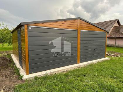  Blechgarage 6x6m Metallgarage Fertiggarage Doppelgarage Holzoptik Günstige Prei