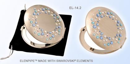 Taschenspiegel aus Metall Serie EL-14 ELENPIPE MADE WITH SWAROVSKI® ELEMENTS