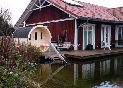 Fasssauna, Sauna Pod, Saunakota, Gartensauna, Außensauna, massive Naturhaus Fass