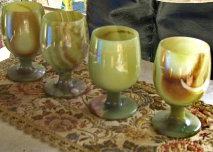 4 jade trinkbecher pokale 