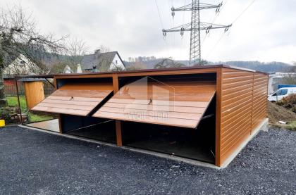  Blechgarage 6x6m Carport und Garage Doppelgarage Metallgarage Transport + Aufba