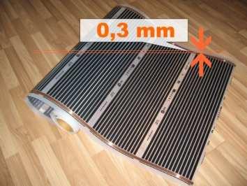 Elektro-Folienheizung für Laminat, Parkett, Fliesen (Heizmatt) - 13,50 EUR/m2