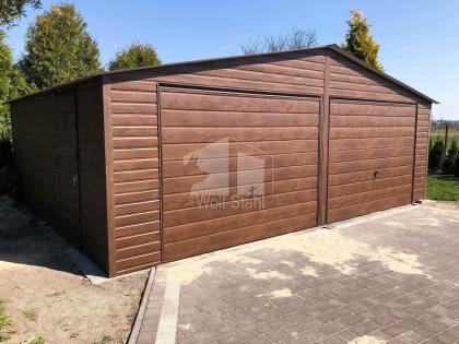  Blechgarage 7x6m Metallgarage  Doppelgarage Holzoptik Garage nach Maß GP130