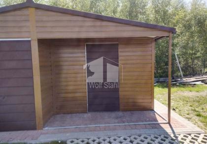 Blechgarage 6x6m Metallgarage Fertiggarage Carport und Garage Holzoptik Hohe Qua