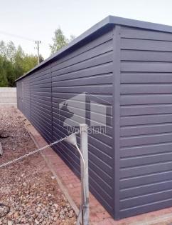 Blechgarage 15x6m Schwingtor  Anthrazit Pultdach Stahlgarage Doppelgarage Liefer