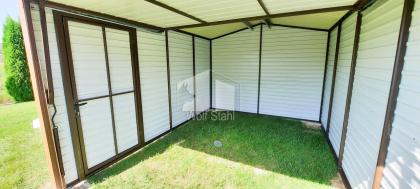 Blechgarage 3x4m Metallgarage Fertiggarage Holzoptik ID100