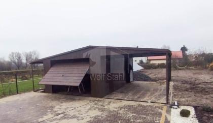 Blechgarage 4x6m Metallgarage Doppelgarage Carport und Garage Transport + Aufbau