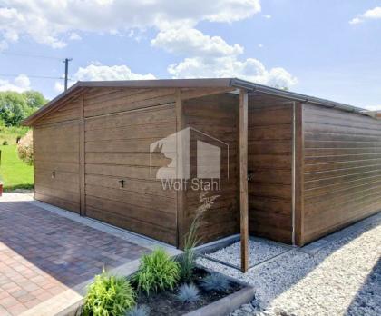 Blechgarage 7x7m Metallgarage Fertiggarage Doppelgarage Holzoptik Individuelle P