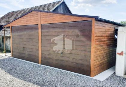 Blechgarage 6x6m Metallgarage Fertiggarage Stahlgarage Doppelgarage Schwingtor H