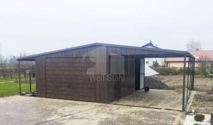 Blechgarage 4x6m Metallgarage Doppelgarage Carport und Garage Transport + Aufbau
