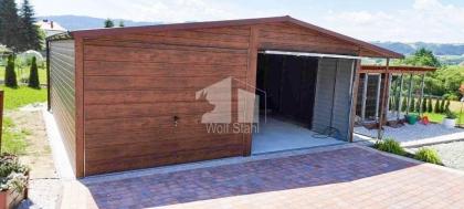 Blechgarage 7x7m Metallgarage Fertiggarage Doppelgarage Holzoptik Individuelle P
