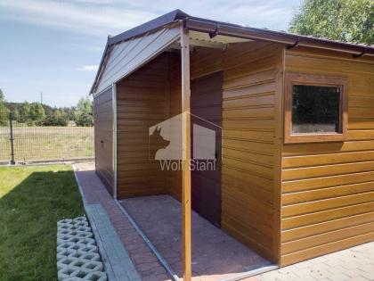 Blechgarage 6x6m Metallgarage Fertiggarage Carport und Garage Holzoptik Hohe Qua