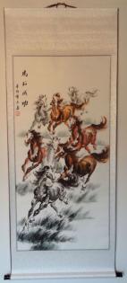 China Deko Rollbilder Chinesische Malerei Kalligraphie Schriftzeichen Fengshui D