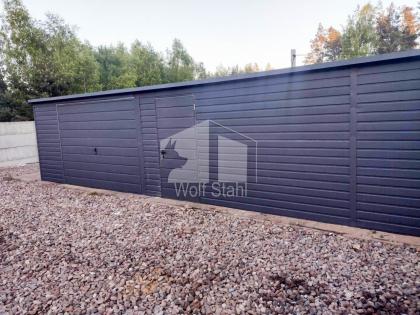 Blechgarage 15x6m Schwingtor  Anthrazit Pultdach Stahlgarage Doppelgarage Liefer