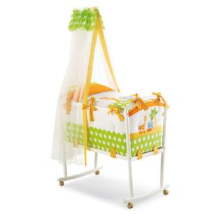 Babywiege Gigi & Lele komplett Set - Stubenwagen mit bunten Textilien NEU Made i