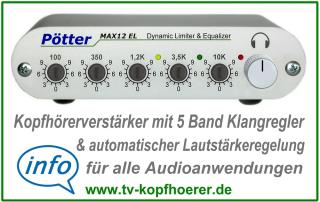 Kopfhörer mit Klangregelung und Lautstärkebegrenzer