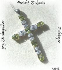 Edelsteinschmuck, Anhänger mit Zirkonia und Peridot