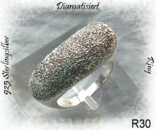 Silberschmuck, Ring im Diamantschliff