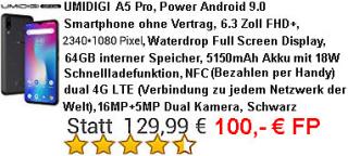 Smartphone (Phablet, neu, ohne SIM-Lock) 6.3Zoll, Android 9.0, 5150mAh !