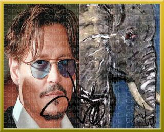 JOHNNY DEPP Kunstwerk signiert. NEU. Kunstdruck. Rarität. Andenken.